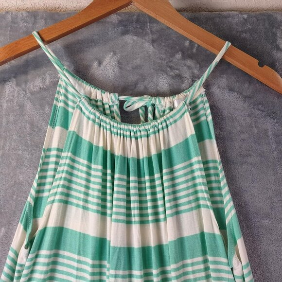 Olivia Matthews Womens S Vibrant Green White Striped sleeveless Flowy Dress‎ - Picture 10 of 10
